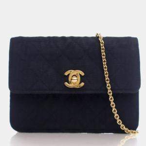 Pre Owned Chanel Vintage Mini Black Quilted Flap Bag