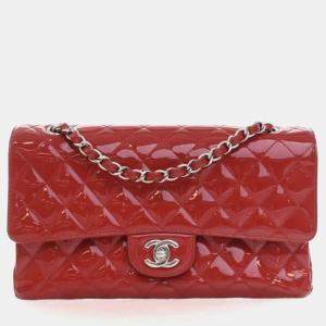 Pre Owned Chanel Medium Patent Classic Double Flap Bag