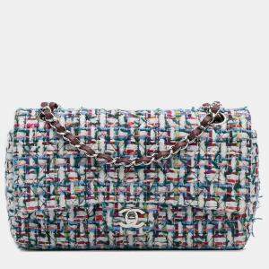 Pre Owned Chanel Multicolor Medium Classic Tweed Double Flap