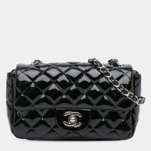 Pre Owned Chanel Black Mini Rectangular Classic Patent Single Flap