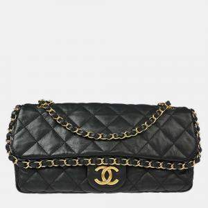 Pre Owned Chanel Black Calfskin Luxury Line Chain Me Shoulder Bag