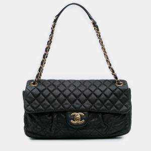 Pre Owned Chanel Black Quilted Calfskin Chic Quilt Flap