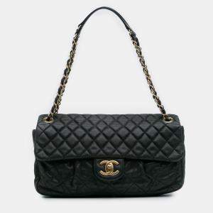 Pre Owned Chanel Black Quilted Calfskin Chic Quilt Flap