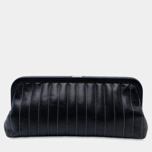 Pre Owned Chanel Black Quilted Lambskin Mademoiselle Ligne Clutch