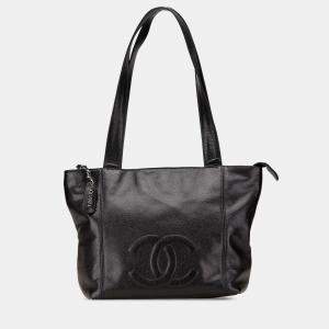 Pre Owned Chanel Black CC Caviar Tote