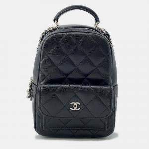 Pre Owned Chanel Matelasse Timeless Classics Black Caviar Leather Backpack 