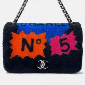 Pre Owned Chanel No.5 Comic Black/Multicolor Mouton Lambskin Chain shoulder Bag