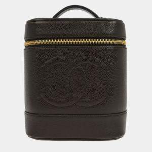 Pre Owned Chanel Brown Calfskin Timeless Vanity Handbag