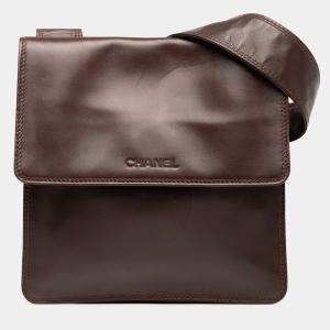 Pre Owned Chanel Burgundy Lambskin Leather Crossbody