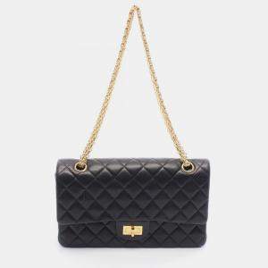 Pre Owned Chanel Reissue 2.55 Black Leather Shoulder Bag