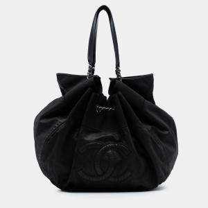 Pre Owned Chanel Black Lambskin Stretch Spirit Cabas Tote
