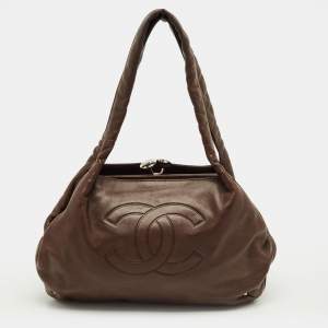 مملوكة مسبقًا Chanel Dark Brown Leather Frame Shoulder Bag