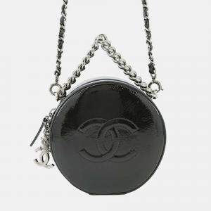 Pre Owned Chanel Black Patent Round As Earth Bag
