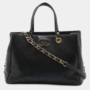 Pre Owned Chanel Small Bag Handbag Chain Shoulder Calfskin Black