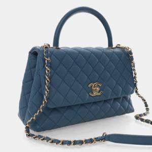 Pre Owned Chanel Medium Caviar Coco Handle Bag