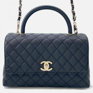Pre Owned Chanel Coco Handle Black Caviar Leather Size 29