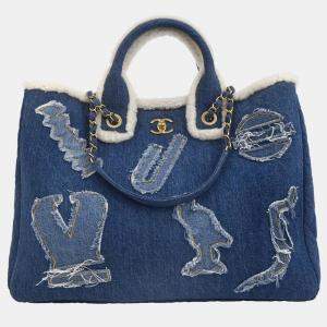 Pre Owned Chanel Blue Denim Medium Deauville 2way Tote Bag