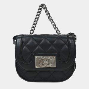 Pre Owned Chanel Black Calfskin 2way Handbag