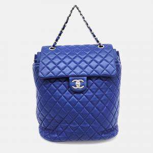 Pre Owned Chanel Blue Leather Urban Spirit Backpack