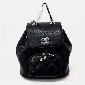 Pre Owned Chanel Black Leather Caviar Business Affinity Backpack