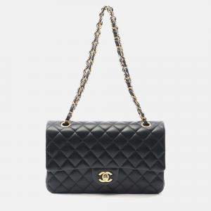 Pre Owned Chanel Classic Double Flap Medium Leather Shoulder Bag