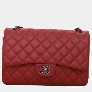 Pre Owned Chanel Caviar Jumbo Classic Double Flap Bag