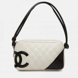 Pre Owned Chanel White Lambskin Cambon Ligne Pochette