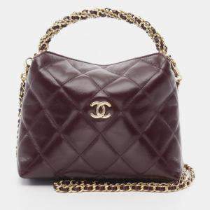 مملوكة مسبقًا Chanel Matelasse Handbag Leather Bordeaux