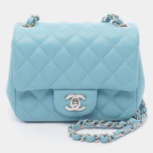 مملوكة مسبقًا Chanel Mini Matelasse Shoulder Bag Lambskin Leather Blue