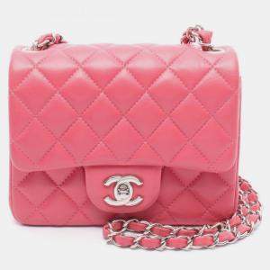 Pre Owned Chanel Mini Matelasse Shoulder Bag Leather Pink