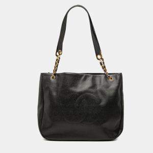 مملوكة مسبقًا Chanel Black CC Caviar Chain Tote