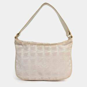 Pre Owned Chanel Pink Nylon Travel Ligne Shoulder Bag