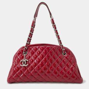 مملوكة مسبقًا Chanel Mademoiselle Bowling Bag Patent Leather With Coco Mark Chain Shoulder