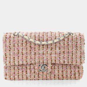 Pre Owned Chanel Vintage Medium Tweed Classic Flap Bag