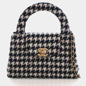 Pre Owned Chanel Nano Mixed Fibers Kelly Shopper