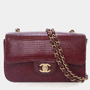 مملوكة مسبقًا Chanel Mini Red Lizard Rectangular Classic Flap Bag