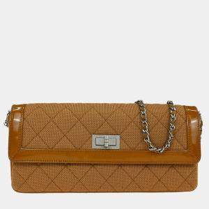 Pre Owned حقيبة كتف شانيل مادوموازيل لوك قطن بني شرق غرب