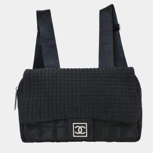 Pre Owned حقيبة ظهر شانيل سبور بلاك نايلون شوكو بار