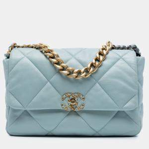 مملوكة مسبقًا Chanel Blue Large Lambskin 19 Flap