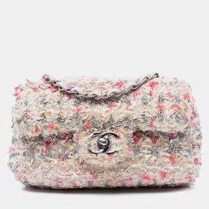 مملوكة مسبقًا Chanel Pink Mini Rectangular Classic Tweed Single Flap