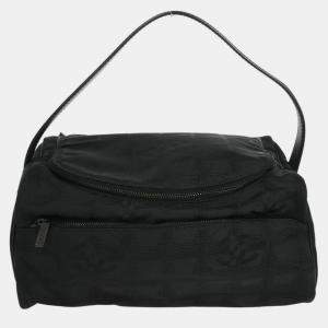 مملوكة مسبقًا Chanel Black Jacquard Nylon Travel Line Vanity Handbag
