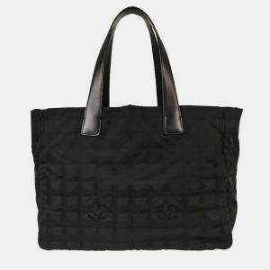 مملوكة مسبقًا Chanel Black Jacquard Nylon Travel Line Tote Handbag