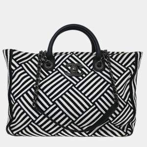 مملوكة مسبقًا حقائب شانيل توت دوفيل 2way قماش أسود صغيرة