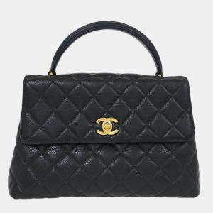 مملوكة مسبقًا Chanel Black Calfskin Top Handle Handbag