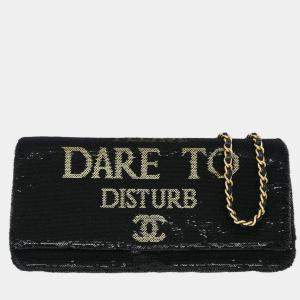 مملوكة مسبقًا حقيبة شانيل سوداء بترتر تجرؤ على الاضطراب للكتف