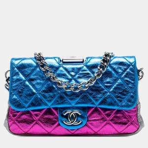 مملوكة مسبقًا Chanel Multicolor Quilted Metallic Calfskin Modern Chain Flap Frame Bag