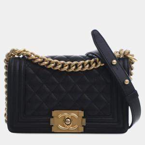 مملوكة مسبقًا Chanel Black Small Quilted Caviar Boy Flap