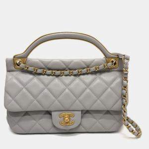 مملوكة مسبقًا Chanel Matelasse 2-Way Handbag/Shoulder Bag In Lambskin Gray