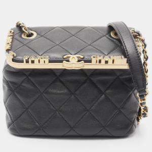 مملوكة مسبقًا Chanel Matelasse Shoulder Bag Lambskin (Sheepskin) Black