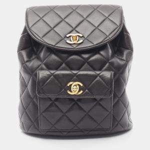 مملوكة مسبقًا Chanel Matelasse Backpack Bag In Lambskin Leather Black